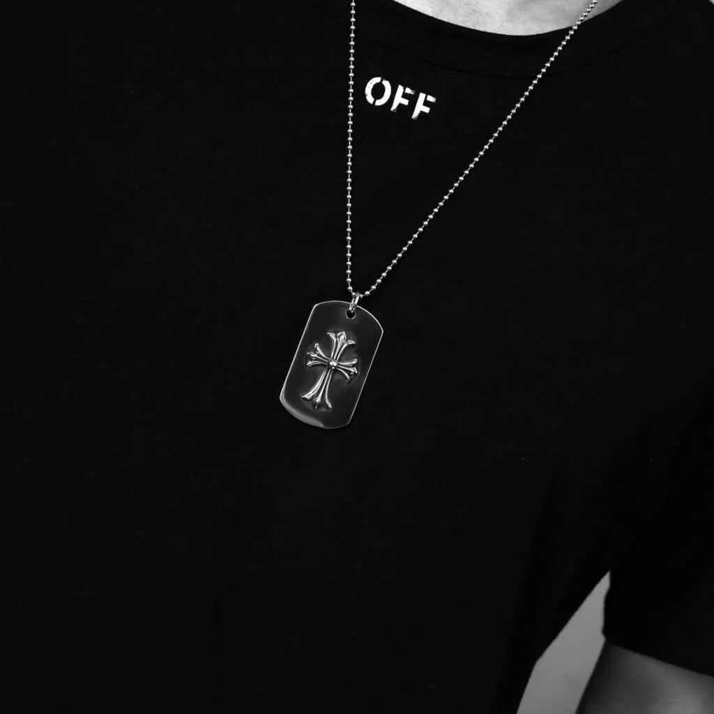 Chrome-Hearts TINY CH CROSS CUTOUT DOG TAG