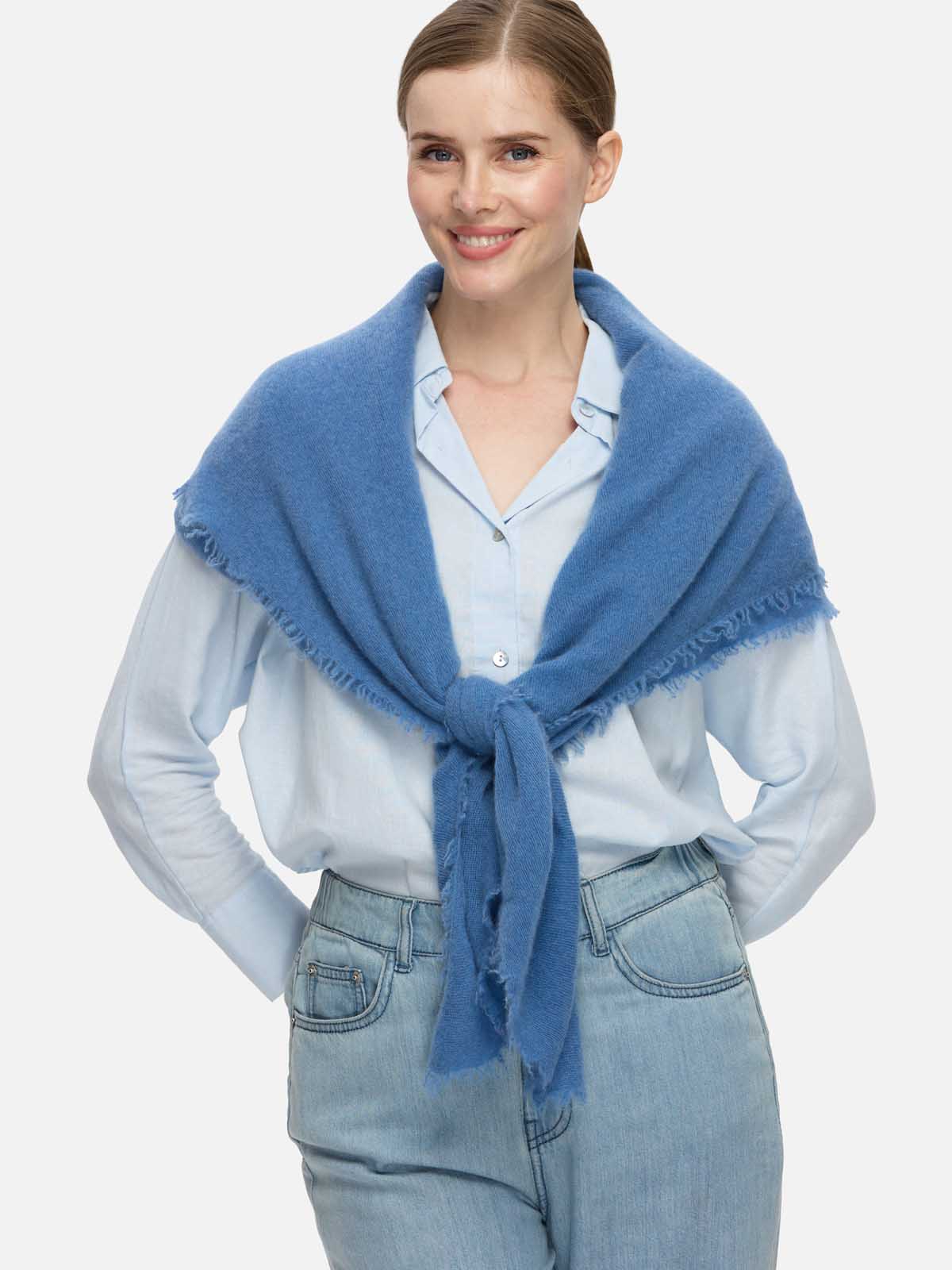 French Blue CloudPuff Cashmere Scarf