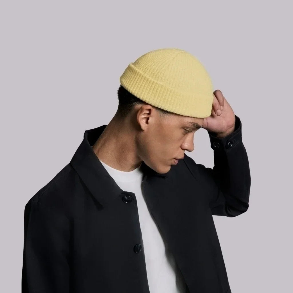 CREAM YELLOW FISHERMAN BEANIE
