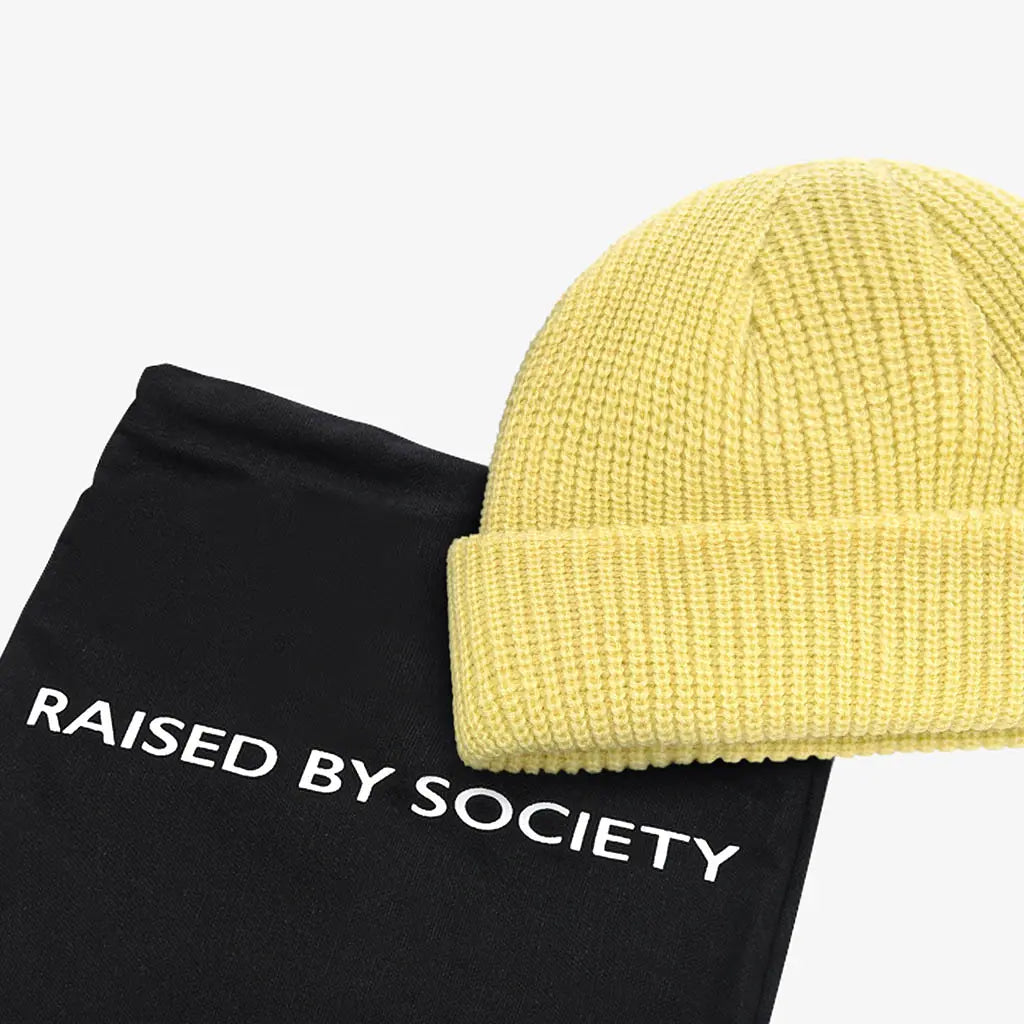CREAM YELLOW FISHERMAN BEANIE
