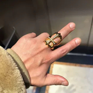Chrome Hearts gold diamond endless ring