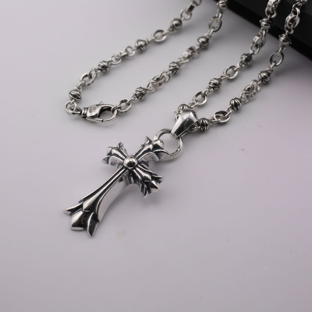 Chrome Hearts old retro large pendant S925 sliver cross necklace