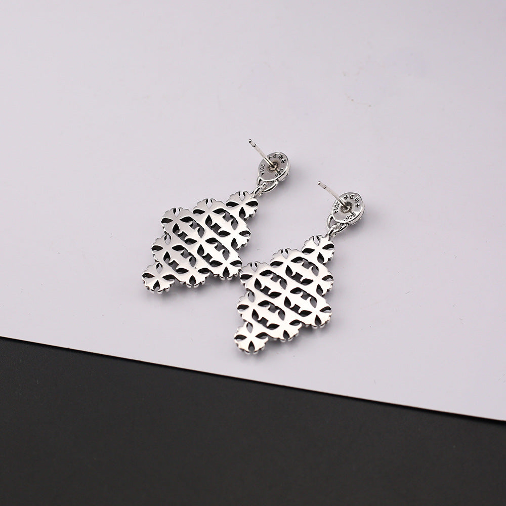 Chrome Hearts retro cross rivet earrings