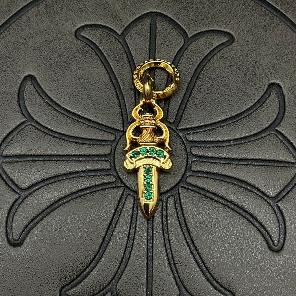 Chrome Hearts small diamond-encrusted sword pendant