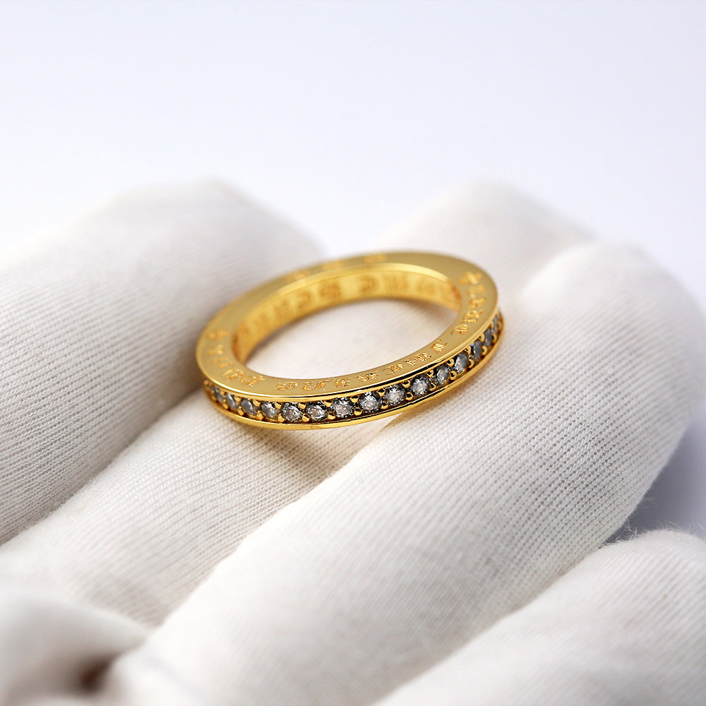 Chrome Hearts 24k Gold-plated Cross Full Diamond Ring