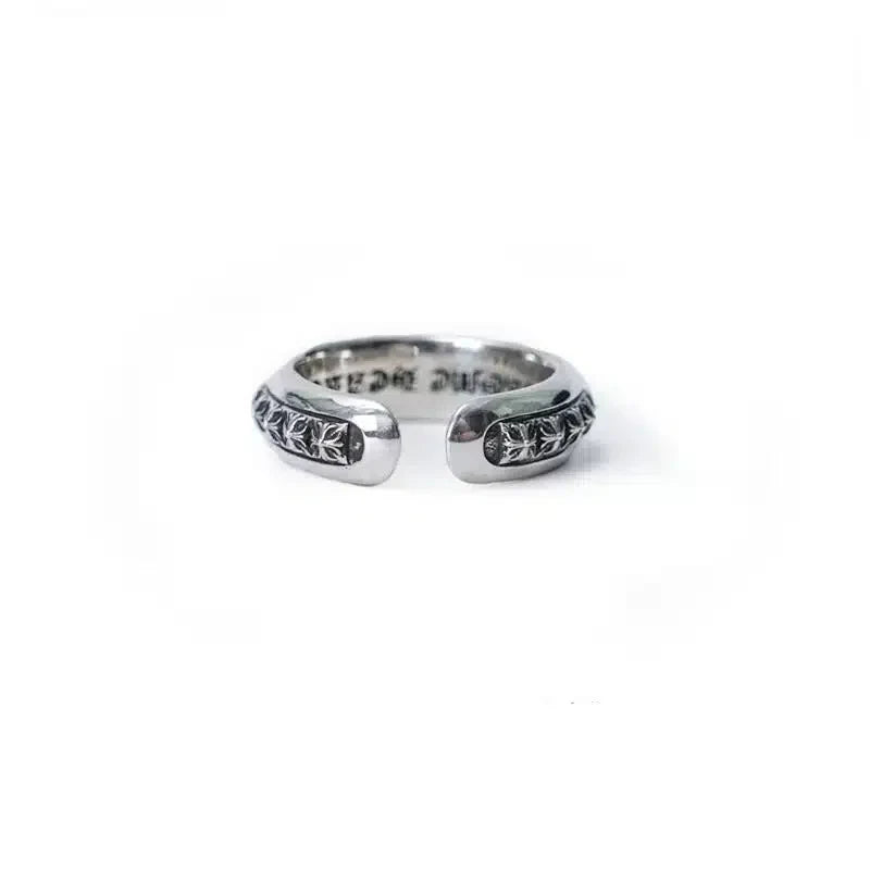 Chrome-Hearts PLUS PYRAMID OPEN BAND RING