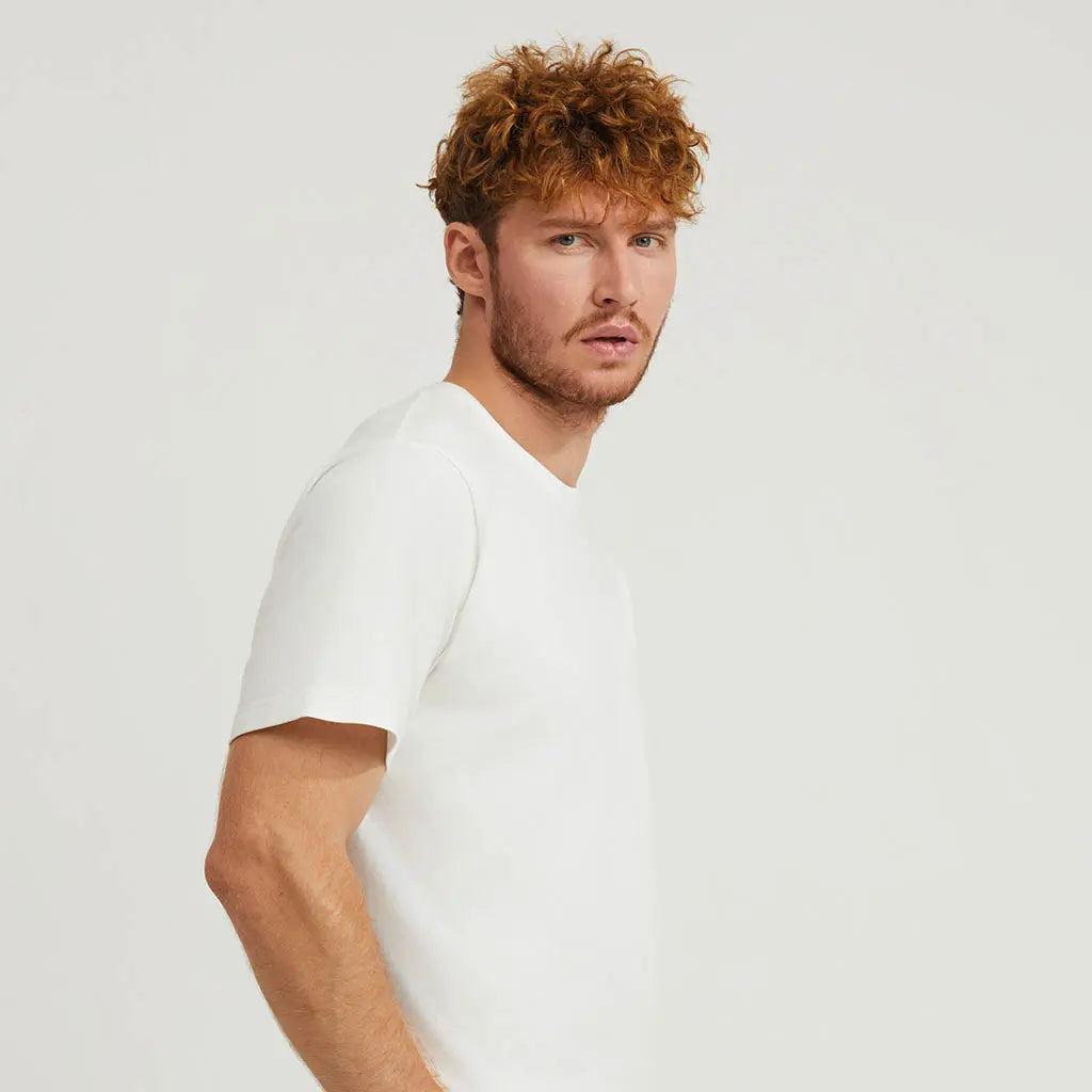 WHITE LOOPWHEELED T-SHIRT